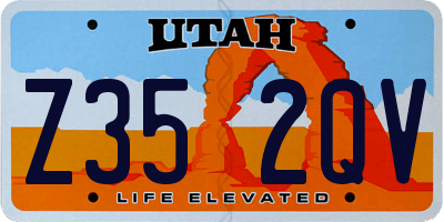 UT license plate Z352QV