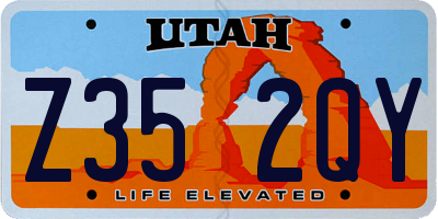 UT license plate Z352QY