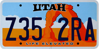 UT license plate Z352RA