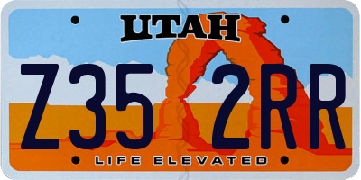 UT license plate Z352RR