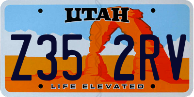 UT license plate Z352RV