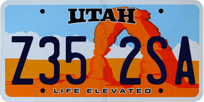 UT license plate Z352SA