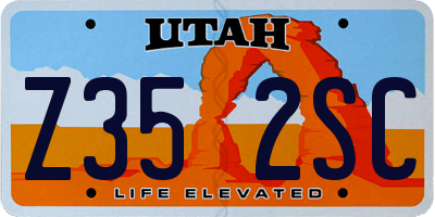 UT license plate Z352SC