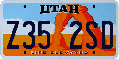 UT license plate Z352SD
