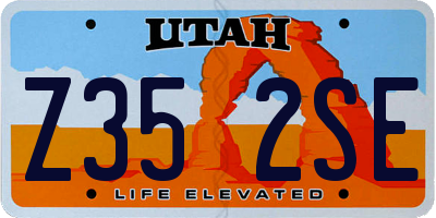 UT license plate Z352SE