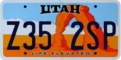 UT license plate Z352SP