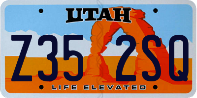 UT license plate Z352SQ