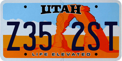 UT license plate Z352ST