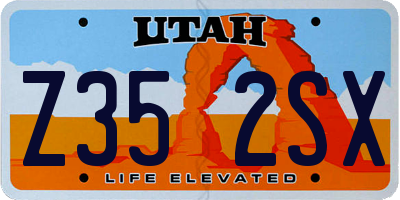 UT license plate Z352SX