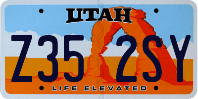 UT license plate Z352SY