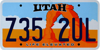UT license plate Z352UL
