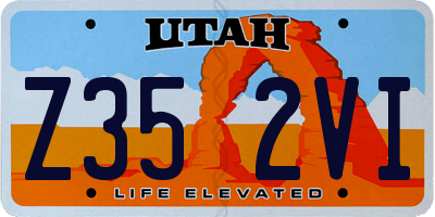 UT license plate Z352VI