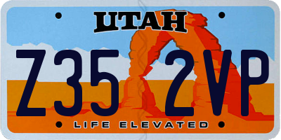 UT license plate Z352VP