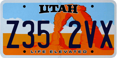 UT license plate Z352VX
