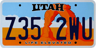 UT license plate Z352WU