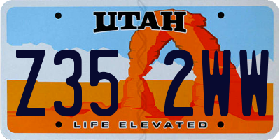 UT license plate Z352WW