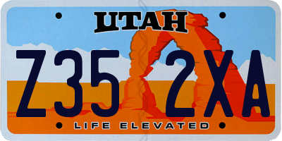 UT license plate Z352XA