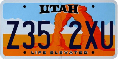 UT license plate Z352XU
