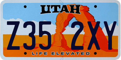 UT license plate Z352XY