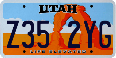 UT license plate Z352YG