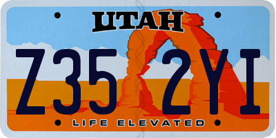 UT license plate Z352YI