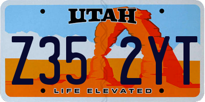 UT license plate Z352YT
