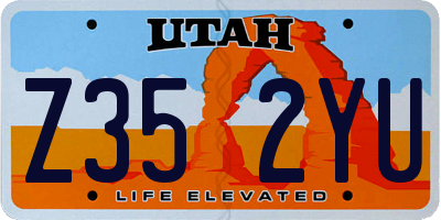 UT license plate Z352YU