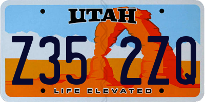 UT license plate Z352ZQ