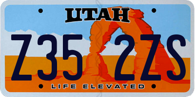UT license plate Z352ZS