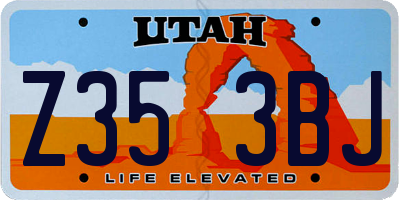 UT license plate Z353BJ