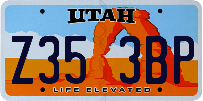 UT license plate Z353BP
