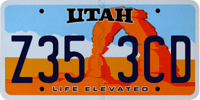 UT license plate Z353CD