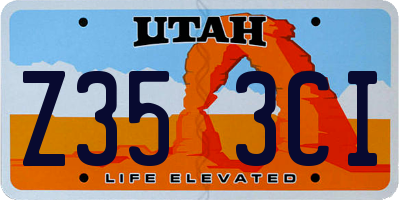 UT license plate Z353CI