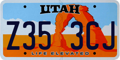UT license plate Z353CJ
