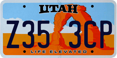 UT license plate Z353CP