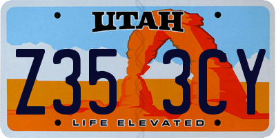 UT license plate Z353CY