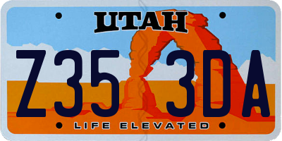 UT license plate Z353DA