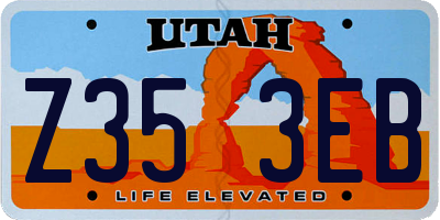 UT license plate Z353EB