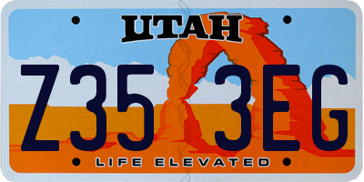 UT license plate Z353EG