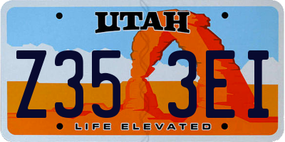 UT license plate Z353EI