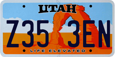 UT license plate Z353EN