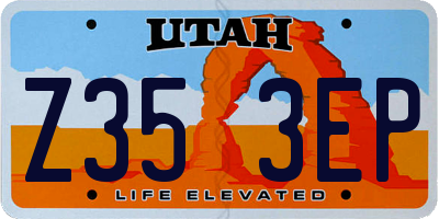 UT license plate Z353EP
