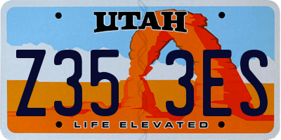 UT license plate Z353ES