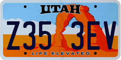 UT license plate Z353EV