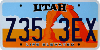 UT license plate Z353EX