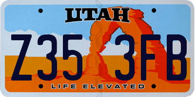 UT license plate Z353FB