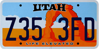 UT license plate Z353FD