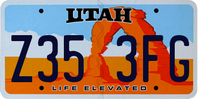 UT license plate Z353FG