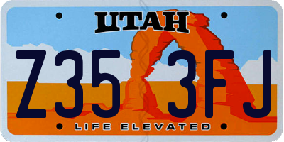 UT license plate Z353FJ