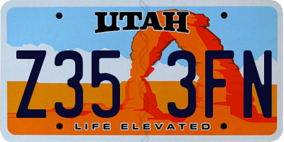 UT license plate Z353FN